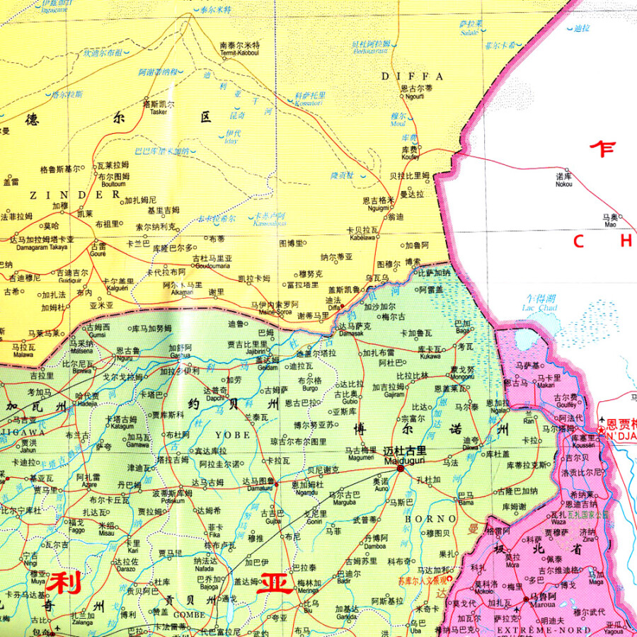 世界分国地图·非洲-尼日尔 尼日利亚 喀麦隆 赤道几内亚 圣多美和