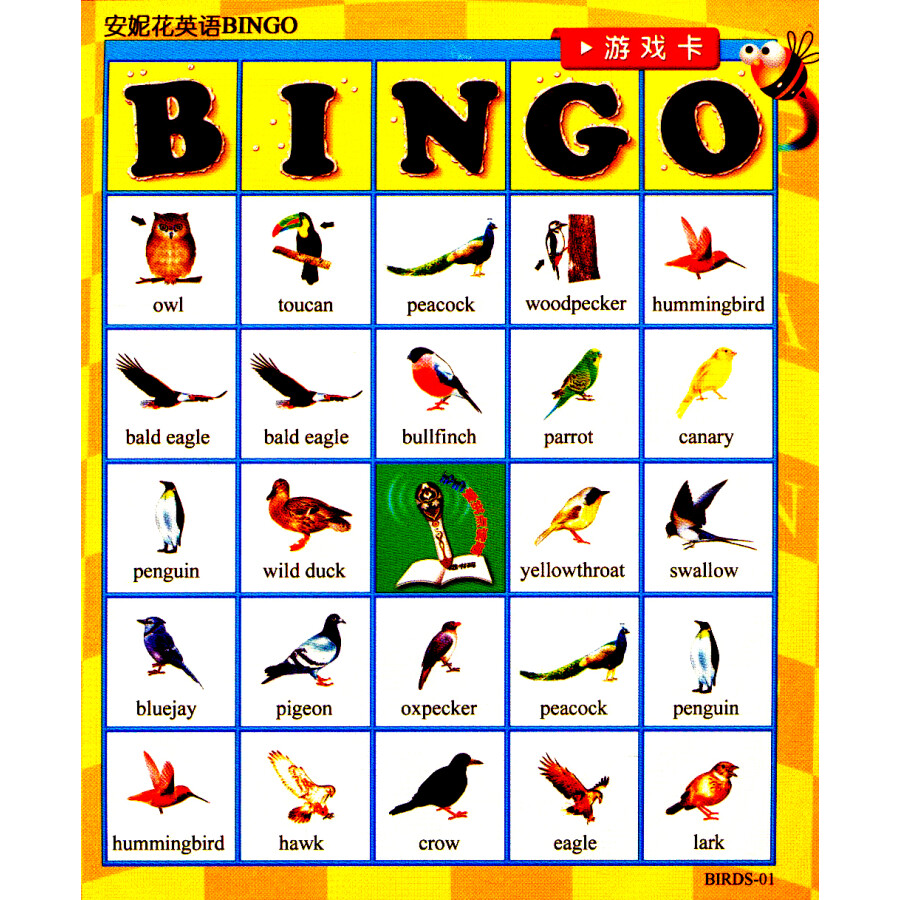 安妮花英语bingo:鸟类,无脊椎动物