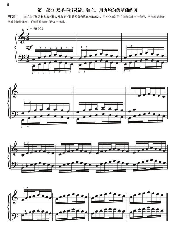 哈农钢琴练指法(重点提示版)