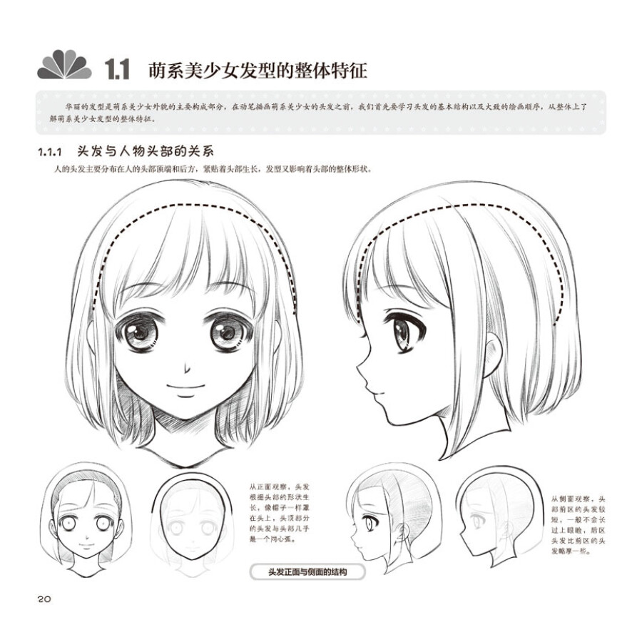 绘画 绘画技法 萌系美少女绘制技法3:发型与个性