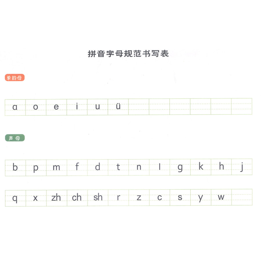 单韵母和声母表图片