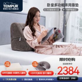 泰普尔（Tempur）tempur泰普尔丹麦原装进口记忆棉床头护椎靠垫大靠背垫靠垫护腰垫 床用靠垫