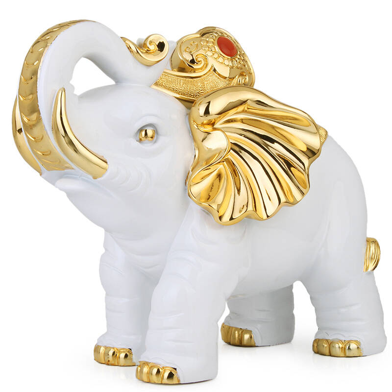 吉善缘 平安如意大象摆件 吉祥如意大号树脂招财象风水现代工艺礼品