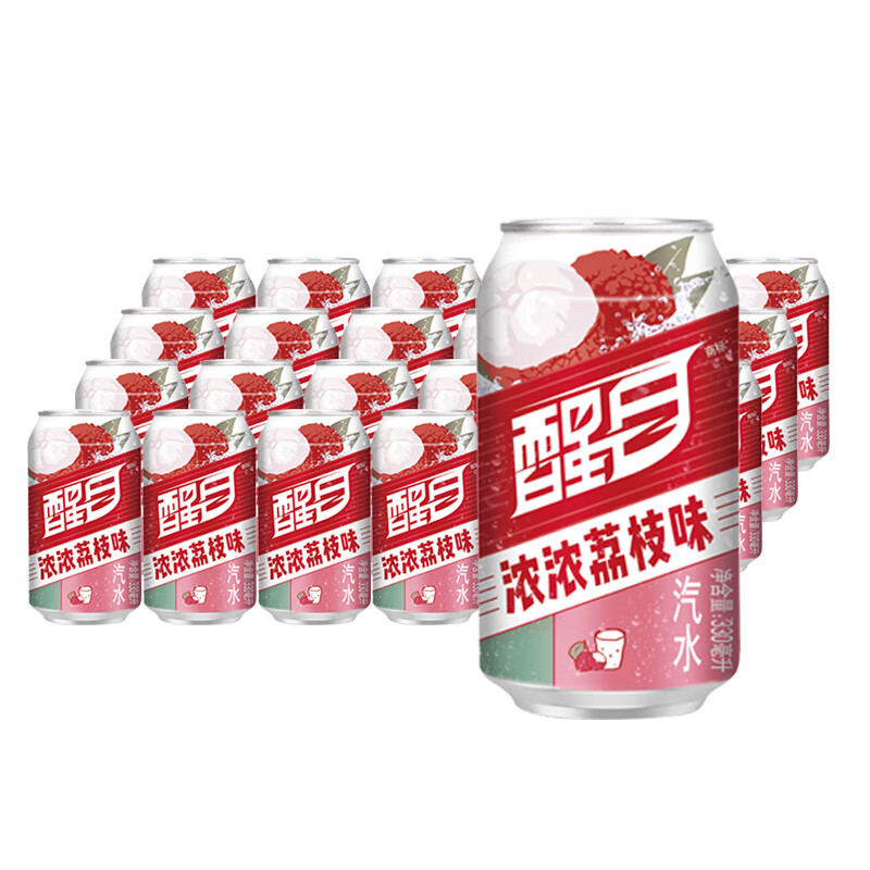 限地区,plus会员,醒目 荔枝口味碳酸饮料 330ml*24瓶*