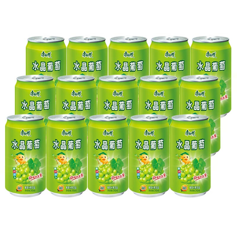 康师傅 水晶葡萄310ml*24罐 整箱 葡萄水果饮品 *2个