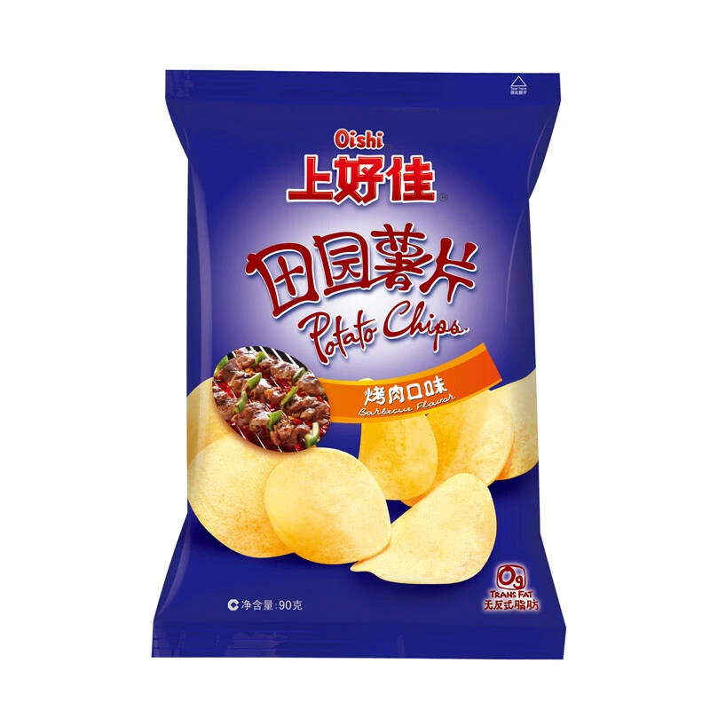 上好佳上好佳田园薯片 烤肉 红烩肉薯片 甜辣口味 90g