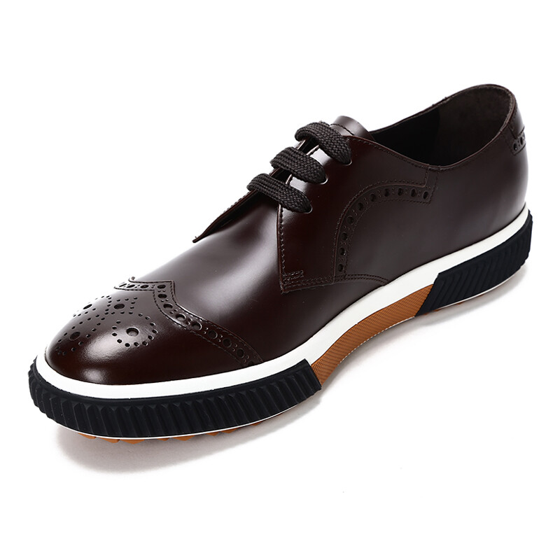 prada/普拉达男鞋 休闲鞋商务皮鞋 奢侈品 男鞋 2e3069 咖啡色 44