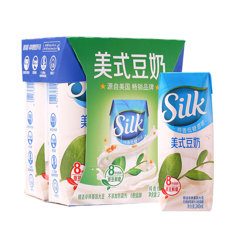 silk 美式豆奶 低糖原味245ml*4 植物优选