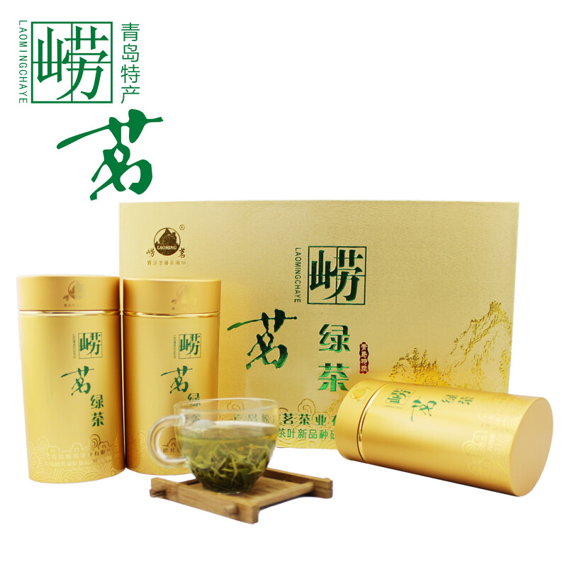 崂茗崂山绿茶2021新茶豆香山东青岛特产250g礼盒装崂山春茶日照绿茶叶