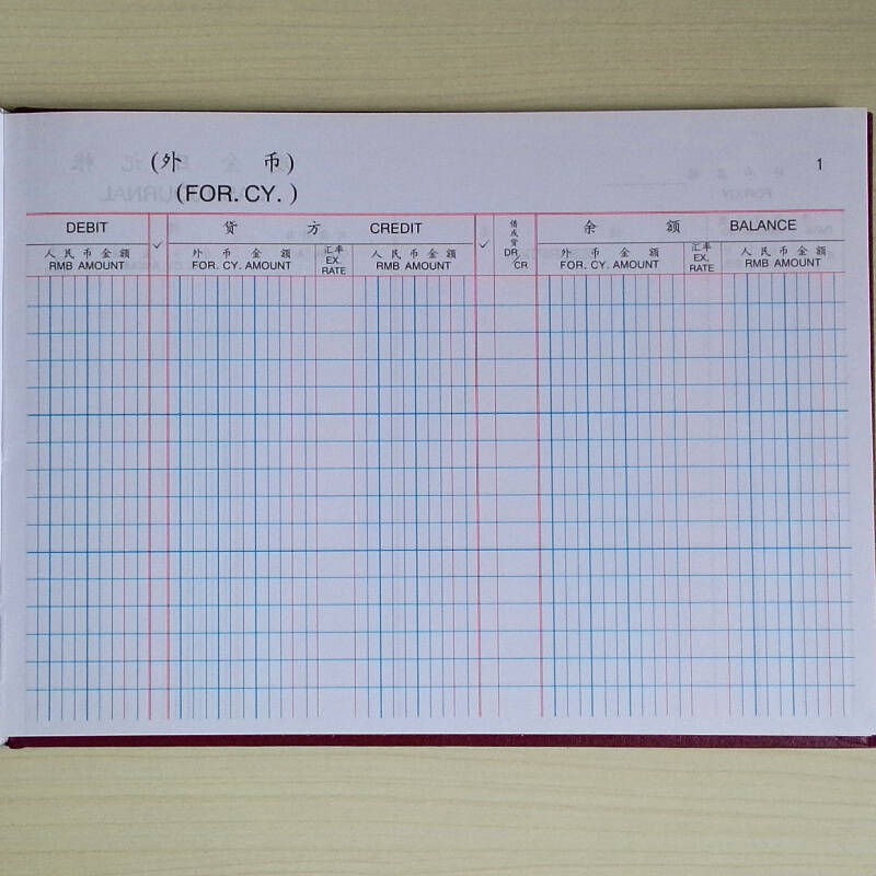 成文厚 502-1-1 现金日记账页(外币)16k 手写外币金额