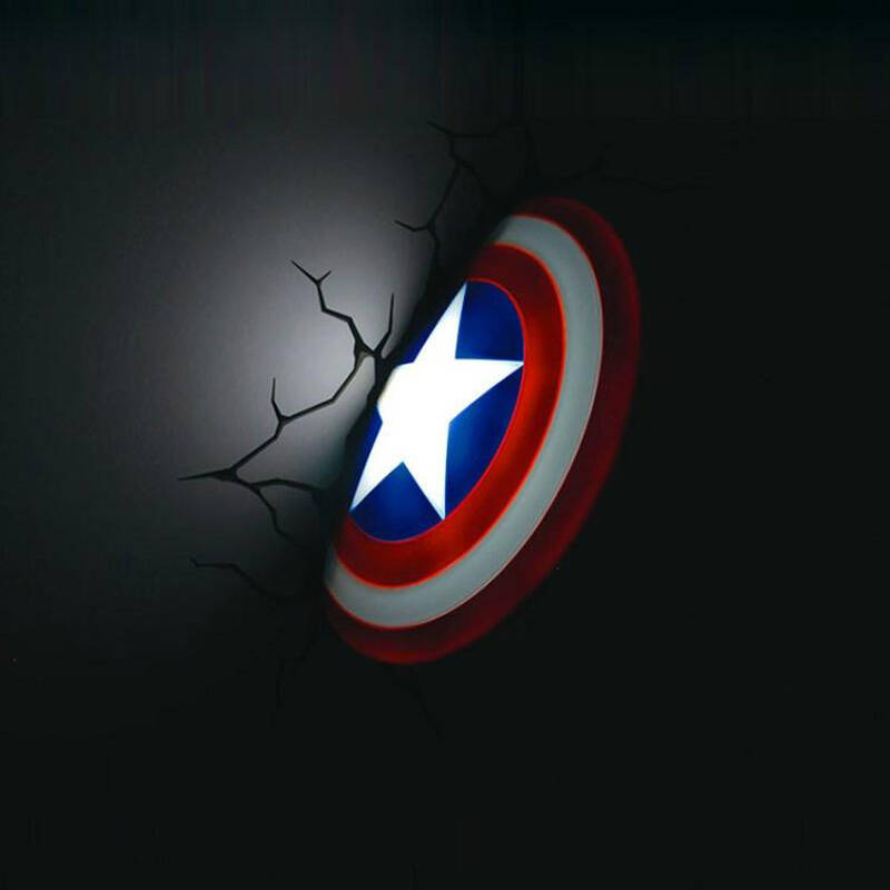 漫威正版 超级英雄 美国队长 绿巨人 雷神 钢铁侠 创意3d壁灯礼品