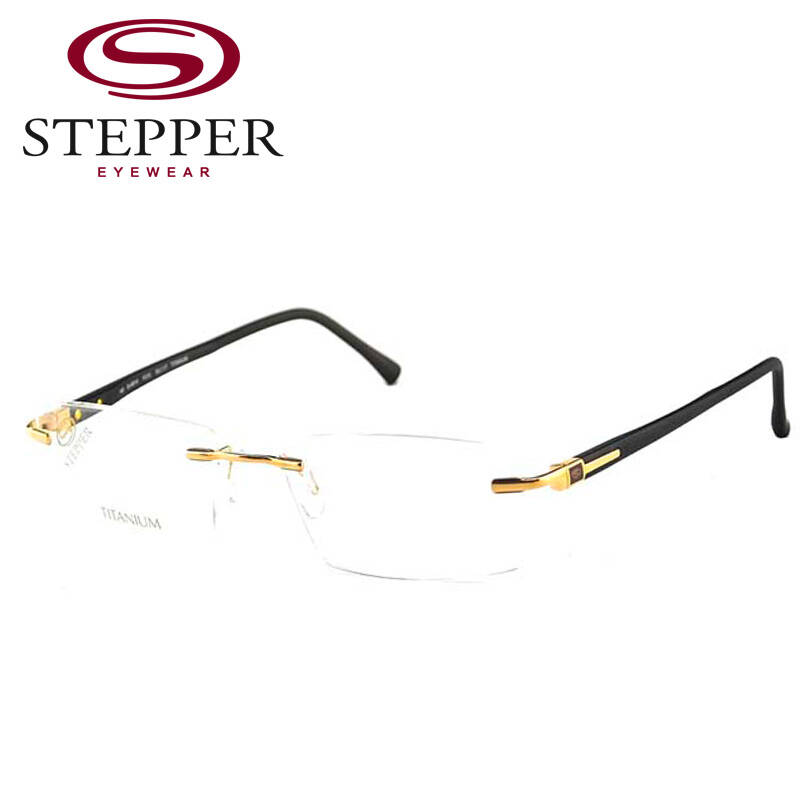思柏stepper近视眼镜框无框眼镜架 si-8919 超轻纯钛
