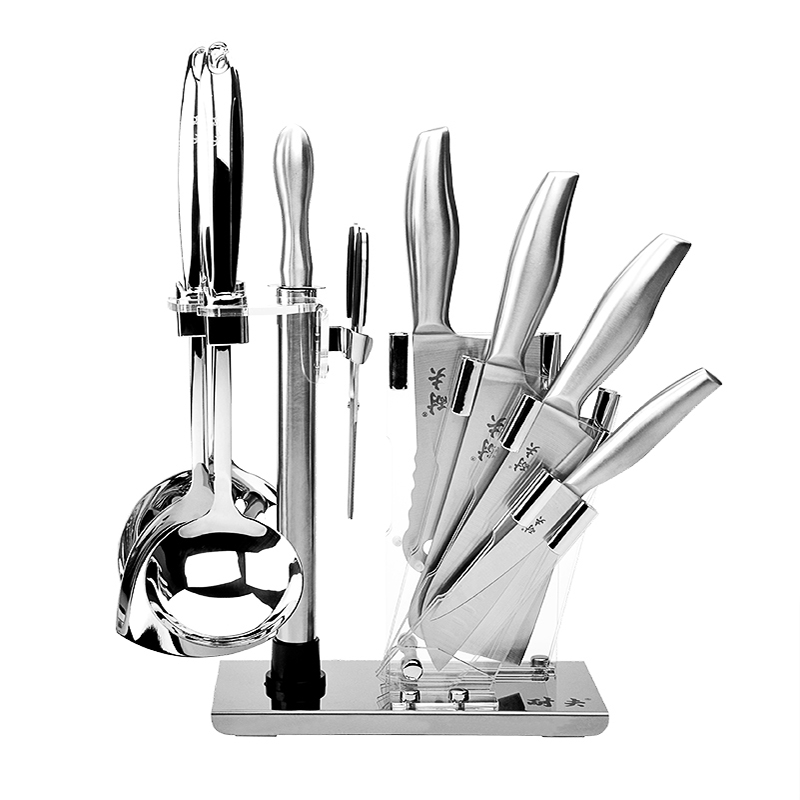阳江耐夫厨房刀具套装 不锈钢菜刀十件套 德国工艺厨具 套刀