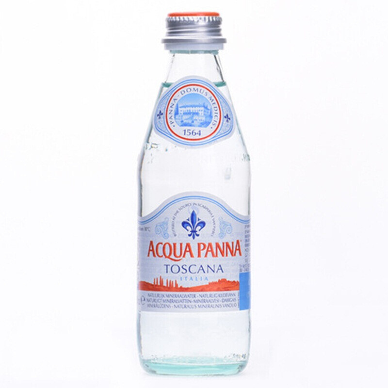 意大利进口 普娜acqua pana 天然矿泉水 玻璃瓶装1箱 250mlx24瓶