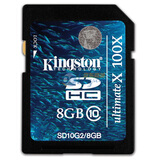 ��ʿ�٣�Kingston��8GB class10 SD�洢����SD10G2/8GB��