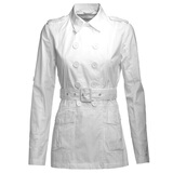 Giordano/佐丹奴女装彩虹色可卷袖中长风衣01370008经典白色 白色 M