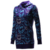 Giordano/佐丹奴女装众笑脸印花开胸卫衣95370963深紫色 紫色 M