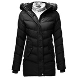 Giordano/佐丹奴女装靓丽背扣修腰带中长版羽绒服01370604经典黑色 黑色 XS