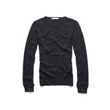 Giordano/佐丹奴女装镶珠片门襟线衣外套01350053经典黑色 黑色 S