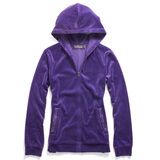 Giordano/佐丹奴女装水钻插袋丝绒开胸卫衣01370939深紫色 紫色 M
