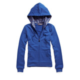 Giordano/佐丹奴女装WWS闪粉印帽开胸卫衣01370937爱国者蓝色 蓝 M