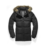 Giordano/佐丹奴提花面毛帽中长羽绒服01079636经典黑色 黑色 XL