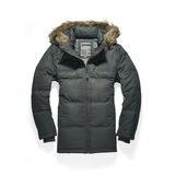 Giordano/佐丹奴提花面毛帽中长羽绒服01079636冷灰色 深灰色 XL