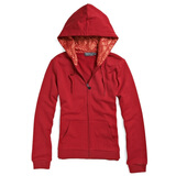 Giordano/佐丹奴女装WWS闪粉印帽开胸卫衣01370937宝石红色 大红 L
