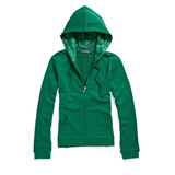Giordano/佐丹奴女装WWS闪粉印帽开胸卫衣01370937四叶草绿色 绿色 XL