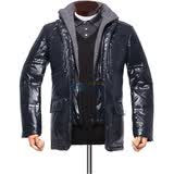 MasaMaso玛萨玛索男士连帽羽绒服9155 蓝色 XXL