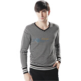 二十一唐人21tangren 2010年秋冬新款 经典黑灰条纹毛衫 灰条纹W051  XXL