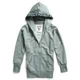 Giordano/佐丹奴BSX女装个性印花帽檐开胸卫衣04370544花灰色 灰色 均码