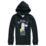 Giordano/佐丹奴BSX女装游历罗马MINI CHE连帽卫衣91380521黑色 黑色 M