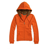 Giordano/佐丹奴女装WWS闪粉印帽开胸卫衣01370937柑桔橙色 橘色 L