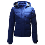 Giordano/佐丹奴女装时尚可拆袖羽绒服01370602爱国者蓝色 蓝色 L