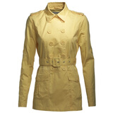 Giordano/佐丹奴女装彩虹色可卷袖中长风衣01370008阳光黄色 明黄 M
