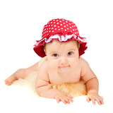 神豆 婴幼儿童帽子 新生儿春秋帽子 女宝宝波点
