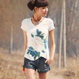 T恤 女 短袖22130069馨香 白色 M:面料粘纤+