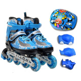 飞兔溜冰鞋 儿童套装 可调伸缩轮滑鞋 直排轮闪