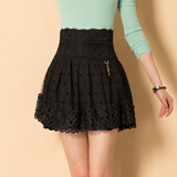 花边网纱波点半身短裙 ZNR1360 黑色 M(1尺9