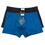 七匹狼内裤 男士平角内裤 夜光狼 纯棉 透气无痕