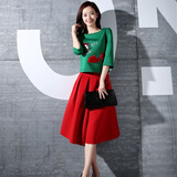 红配绿。文艺范小清新立体图案嘴巴红鞋子性感