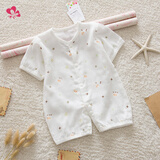 初生婴儿连体衣夏季新生儿衣服装纯棉宝宝哈衣