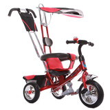 四合一儿童手推带蓬三轮车 红色:质量还不错,