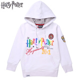 波特 男童印花百搭卫衣连帽套衫HTD481004 白