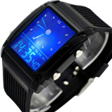 时刻美\/skmei双显LDE手表防水多功能电子表超