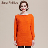 Sara Phillips女士纯山<em>羊绒</em>衫 新款不规则<em>毛衣</em>长