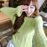 阿玛思2014春装新款 学院风温暖麻花纯色套头