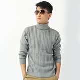 新款热卖男士修身加厚保暖套头高领保暖<em>毛衣</em>男