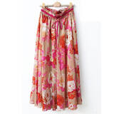 罗卡斯 2014春夏款半身裙两穿波西米亚雪纺沙